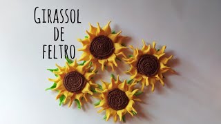 Girassol de feltro fácil [upl. by Warfore]