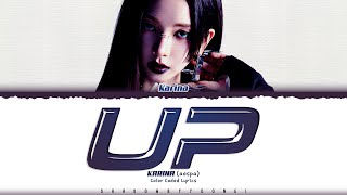 KARINA aespa UP Lyrics 에스파 UP 가사 Color Coded HanRomEng  ShadowByYoongi [upl. by Yhtimit]