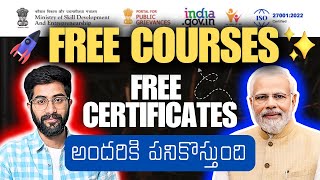 FREE Online Courses with Certificate  Skill India Digital in Telugu  Vamsi Bhavani [upl. by Cilurzo]