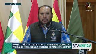 Viceministro Ríos presenta a Willy Limachi  capturado en Tarija por el feminicidio de Iris Violeta [upl. by Harle]