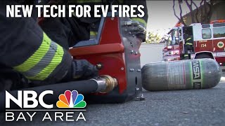 Mountain View Fire Department using new technology to safely battle electric vehicle fires [upl. by Acyre]