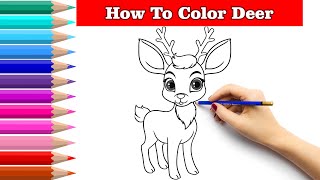 How to paint Deer  Easy kids drawing [upl. by Attennaj]