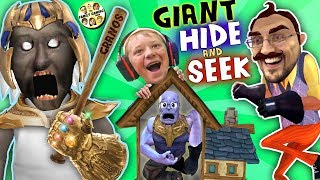 GRANNYs HOUSE Hide n Seek HELLO NEIGHBOR GIANT vs MINI THANOS FGTEEV Funny Game Challenge [upl. by Alduino]