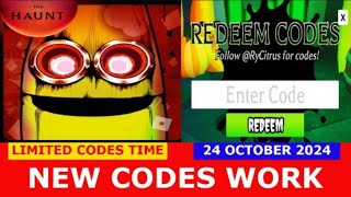 NEW CODES The Haunt event BANANA EATS ROBLOX  LIMITED CODES TIME  OCTOBER 24 2024 [upl. by Ahsed]