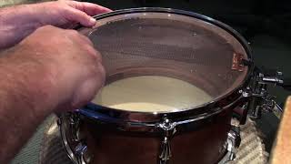 How to Change a Bottom Snare Head with Dunnett R series Snare throwoff Drum Talk [upl. by Attekram872]