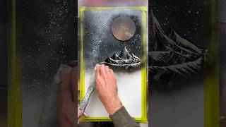 💥Spray painting black amp white art sprayart spraypaint black landscape painting viral [upl. by Ennaylil]