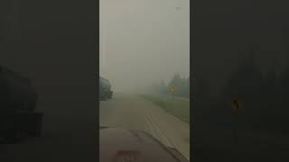 Poor visibility in Alberta as smoke from wildfires drift [upl. by Esinrahc]