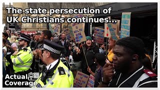 MET Police enable proabortionists to block the stage at a Christian event [upl. by Licha]