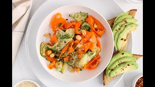 Easy Carrot Cucumber Ribbon Salad [upl. by Darnall615]