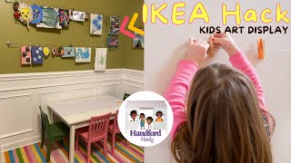 ParentHack  IKEA Hack  Kids Art Display  IKEA Dignitet Curtain Wire Hack [upl. by Ardnaik]