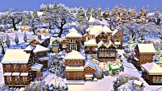 Christmas Snowy Village  The Sims 4 Speedbuild  No CC [upl. by Yemarej128]