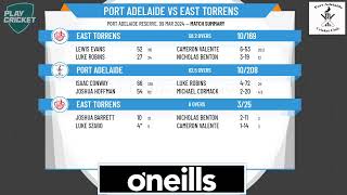 SACA Premier Cricket  West End Mens 1st Grade Div One  Rd10  Port Adelaide v East Torrens  Day 2 [upl. by Eislek]