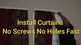 How To Install Curtains With Spring Adjustable Tension Rods No Screws [upl. by Arret549]