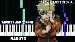 Naruto  Sadness and Sorrow Easy Piano Tutorial [upl. by Fabyola]