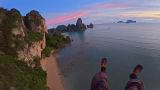 Thailand Aerials  Double Gainer Tonsai Beach  4K [upl. by Leugim818]