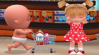 Being Considerate  Baby Haha Learn To Be Polite In Supermarket  Fun Educational Games For Kids [upl. by Eimrots603]