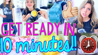 How to Get Ready for School in 10 MINUTES  Fast Outfit Makeup Hair  Breakfast [upl. by Aynik]