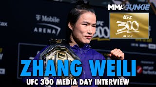 Zhang Weili Reflects on Training With Merab Dvalishvili Picking Up Shaq and More  UFC 300 [upl. by Bobker]