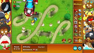 Lets Play Bloons Monkey City ZOMG Very Hard Loopy Hills Map No Commentary 1279 [upl. by Oicnevuj296]