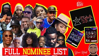 Full Nominees List for the 2024 Telecel Ghana Music Awards TGMAs formally VGMA [upl. by Hsitirb]