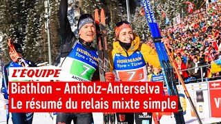 Biathlon 202324  La paire allemande sacrée devant la Norvège et lAutriche à AntholzAnterselva [upl. by Lletram]