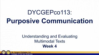 Purposive Communication Lesson 4  Understanding Multimodal Texts [upl. by Aronle362]