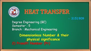 Dimensionless Number amp their physical significance Prandtl Number Pr  Prandtl Number Pr [upl. by Muncey]