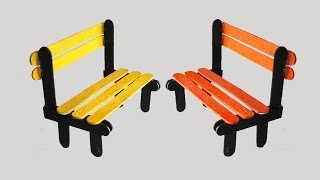 How To Make Pop Stick Bench  Tcraft [upl. by Alemat]