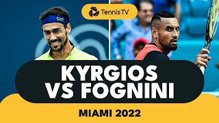 Nick Kyrgios vs Fabio Fognini Explosive Tennis  Miami 2022 Highlights [upl. by Diantha855]