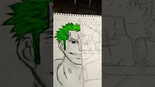 Drawing zoro 1hr vs 10HR Drawing 🎆🎇 [upl. by Leahcimdivad]