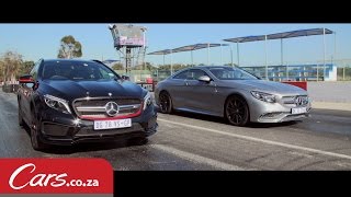 Drag Race Mercedes S 65 AMG Coupe vs Mercedes GLA 45 AMG [upl. by Si713]