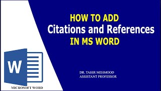 Adding Citations amp References Using MS Word APA Style  How to Insert Citations in Microsoft Word [upl. by Tilda911]