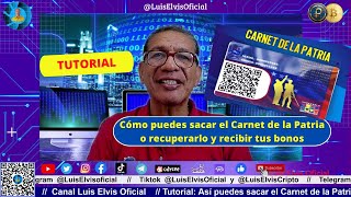 ✅ Tutorial Así puedes sacar el Carnet de la Patria o recuperarlo si lo perdiste y recibir tus bonos [upl. by Herrington373]