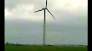 Nordtank Vestas wind system fail and crashes windmill explosion [upl. by Eidnak]