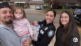 My wife’s in labor Utica police officer escorts speeding couple in labor to hospital [upl. by Toffic808]