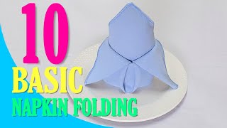 10 Simple Napkin Folding [upl. by Naoma]