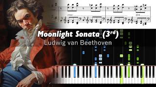 Beethoven  Moonlight Sonata 3rd Movement  Piano Tutorial with Sheet Music [upl. by Market]