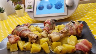 Cosce di pollo con pancetta e patate per bimby TM6 TM5 TM31 [upl. by Swamy]