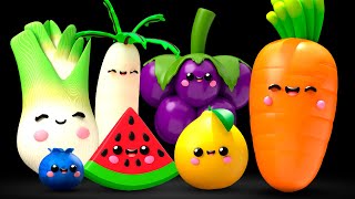 Dancing Fruit and Vegetables 🍎🍊🍋‍🍏🍇 Sensory Video [upl. by Annoj849]