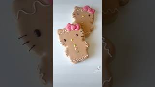 hello kitty gingerbread sugar cookies🎅🏼✨🎄 sugarglasscookie christmascookies smallbusiness [upl. by Leinad]