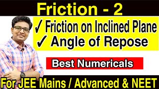 Friction on inclined Plane  Angle of Repose  Numerical Problems  Tricks  JEE  NEET  Physics [upl. by Anecusa]