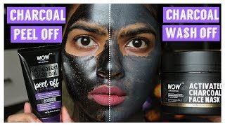 Charcoal Peel off Vs Charcoal Wash off Mask  Face off time 💢🚫 [upl. by Ackley]