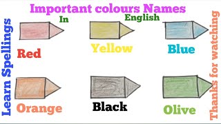 14 Colours Names In English  Names Of Colours In English  List Of Colours  Colours Names [upl. by Palmira]