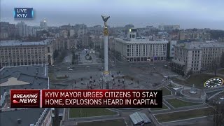 Air raid sirens sound in Ukraine’s capital Kyiv [upl. by Htedirem]