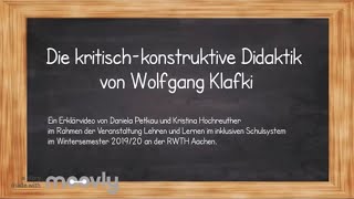 Die kritischkonstruktive Didaktik von Wolfgang Klafki [upl. by Josefa]