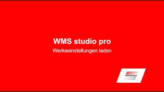 WMS studio pro  Werkseinstellungen laden [upl. by Adair]