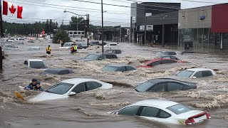 Emergency rescue in mississauga Canada The sudden flood caused hundreds of cars to be swept away [upl. by Mary]