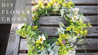 How to make a Swedish Midsummer Flower Crown with Wild Flowers  DIY Midsommarkrans [upl. by Rip]