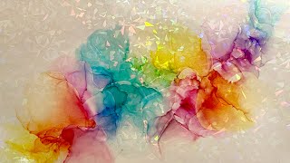 108 Abstract Alcohol Ink Art on Holographic Sticker Film [upl. by Orford]