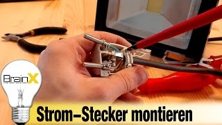 Strom Stecker anschließen montieren LED Strahler [upl. by Rudiger]